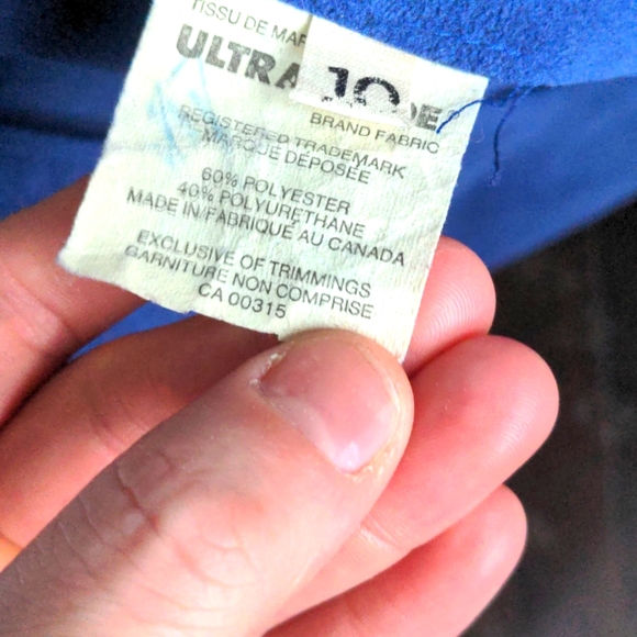 Vintage BRODKIN Ultrasuede Belted Trench Coat, Blue suede, size L - Picture 6 of 7